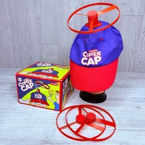 Schylling Toys Copter Cap Rotor Launching Hat adjustable size Cap with 3 Rotors